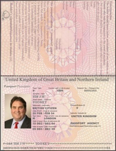 Tookey Fake Passport